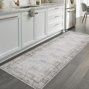 Border Area Rug Washable Rug for Living Room Soft Stain Resistant Rug Non Slip Floor Cover Non Shedding Bedroom Rug - 1 of 4