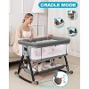 Bassinet Bedside Sleeper with Wheels, Breathable Mesh Bedside Bassinet for Baby, Mosquito Net, Storage Basket - 4 of 4