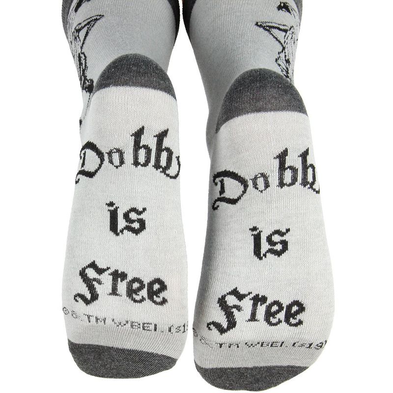 The Wizarding World of Harry Potter Dobby Is Free Crew Socks Grey, 3 of 6
