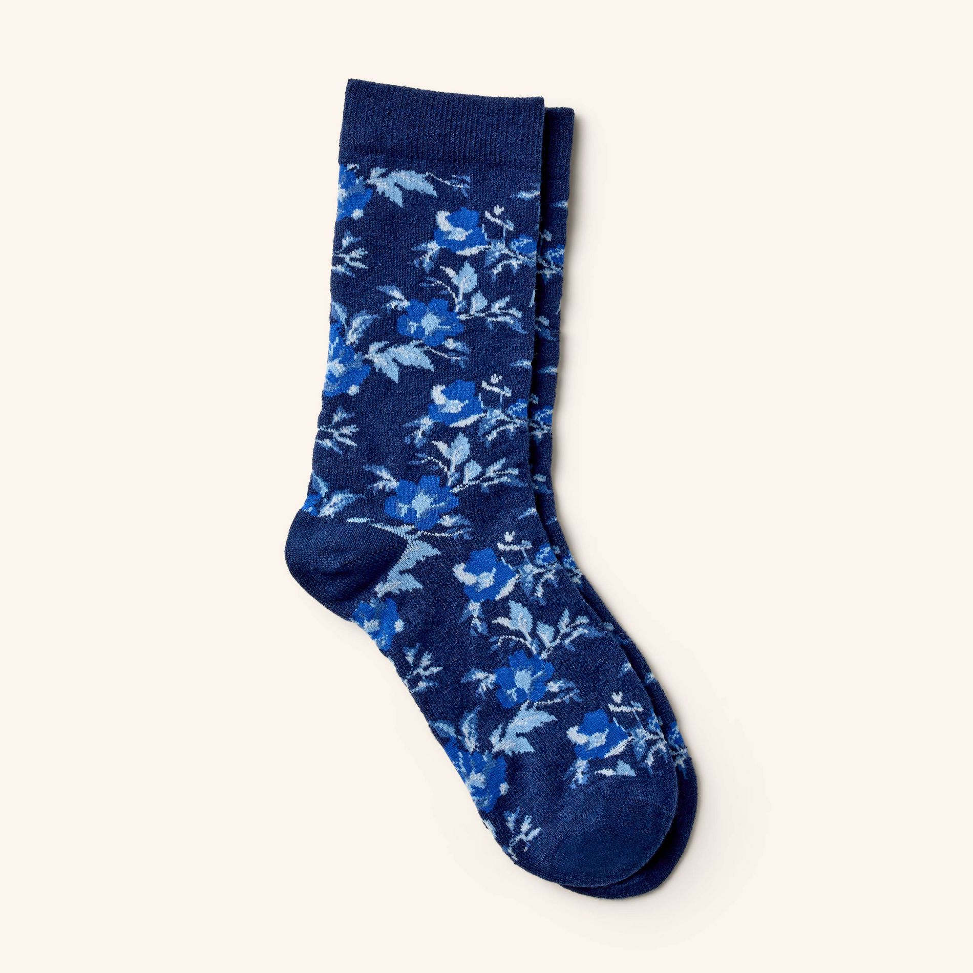 Adult Floral Crew Socks - Woolrich x Target Blue L