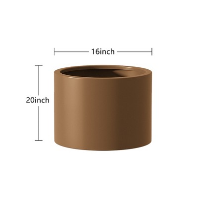 Okak Corten Steel Raised Garden Bed Kit 12/20x15.5 Inch Heavy Duty Round Metal Planter for Vegetables, Herbs