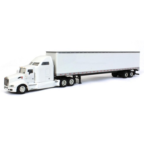 1/64 White Kenworth T660 Sleeper With Trailer With Double Rear 