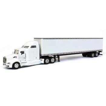 1/64 White Kenworth T660 Sleeper with Trailer with Double Rear Doors 37032