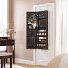 SONGMICS 6 LEDs Mirror Jewelry Cabinet, 47.2-Inch Tall Wall/Door Mounted Jewelry Armoire Organizer - 3 of 4