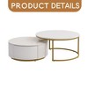 Modern Round Nesting Coffee Table Fluted with Drawer in 31.5'' - Leovsnove - 4 of 4