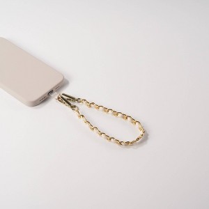 Hello Lux Gold Tone Chain with Faux Leather Phone Wristlet - White - 1 of 4
