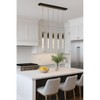 ALOADECOR Modern 5-Light Seeded Bubble Glass Cluster Integrated LED Staircase Chandelier Dimmable Pendant Light In Matte Black - 2 of 4
