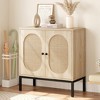 Whizmax Buffet Cabinet Rattan Storage Cabinet with Doors and Shelves, Accent Cabinet Sideboard for Living Room, Dining Room, Hallway - 3 of 4