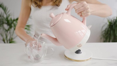Noelle 1.5L Grey Ceramic and Rose Gold Electric Tea Kettle
