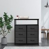 FONTOI 6 Drawer Dresser, Storage Cabinets, Multi-Compartment Storage Cabinet, Graceful Organization, for Family Rooms,  Black, 31.5"*11.8"*34.25" - 2 of 4