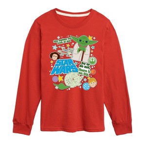 Boys' - Star Wars - Yoda Stickers Long Sleeve Graphic T-Shirt - 1 of 4