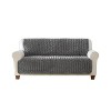 Sure Fit 68"x75" Alex Quilted Fur Furniture Protector Charcoal: Pet-Friendly, Machine Washable, Indoor Use - 3 of 4