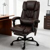 TopComfy Accent Chairs High Back Reclining Office Chair Massage Chair with 6 Vibrating Points Soft Chair for Office, Brown, 29.5"*26"*48" - 2 of 4