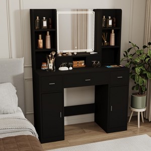 ?Vynxaria Smart Mirror Dressing Table with Storage - Elegant Vanity for Bedroom & Dressing Room - 1 of 4