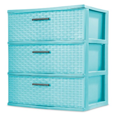 3 Drawer Wide Storage Tower Blue Sterilite Target Inventory