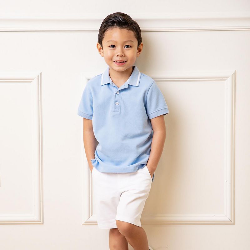 Hope & Henry Boys' Organic Short Sleeve Knit Pique Polo Shirt, Kids, 2 of 8