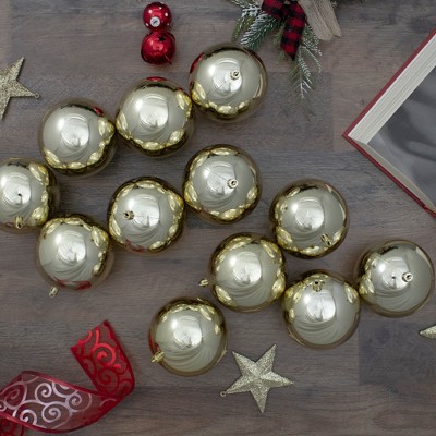 Champagne Gold Shatterproof Plastic Christmas Ball Ornament Set