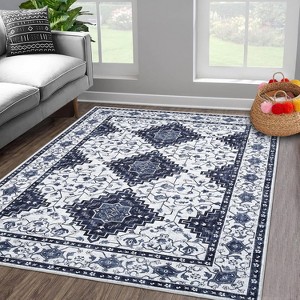 Washable Runner Rug, Vintage Printed Hallway Carpet, Non-Slip Low Pile Soft Oriental Accent Rug for Kitchen, Entryway, Laundry, - 1 of 4