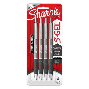 Sharpie S-Gel Gun Metal Barrel 4ct Pens 0.7MM Black Ink - 1 of 1