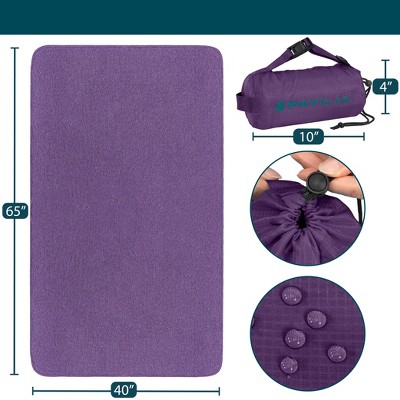 Purple Microfiber Packable Travel Blanket with Carry Bag