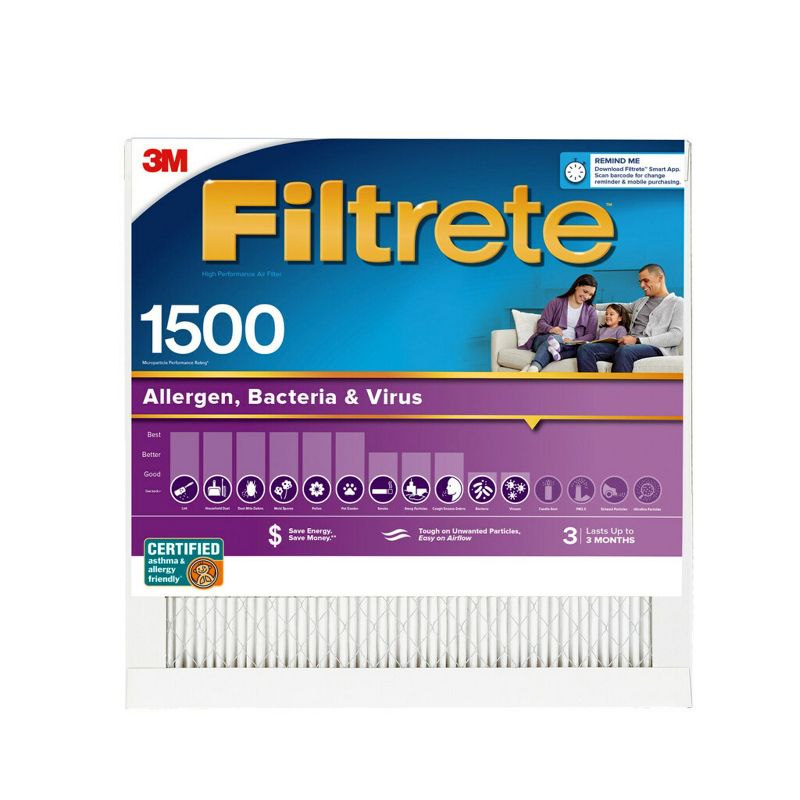 Filtrete 2pk Allergen Bacteria and Virus Air Filter 1500 MPR, 3 of 9