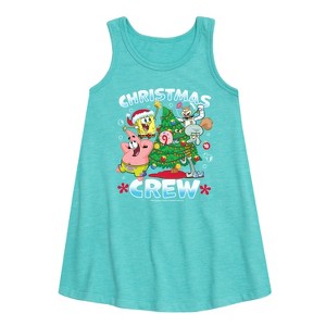 - SpongeBob SquarePants - Christmas Crew Graphic Sleeveless Aline Dress - 1 of 4