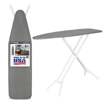 HOUSEHOLD ESSENTIALS 4-Leg Mega Wide Top, Free-Standing Ironing Board with  Fixed Iron Rest FiberTech Cover and Fiber Pad 974410-1 - The Home Depot