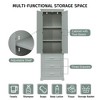 ORRD Tall Storage Cabinet with 3 Drawers, Slim Freestanding Organizer for Bathroom, Office, or Living Room, Space-Saving Design, Grey - 3 of 4