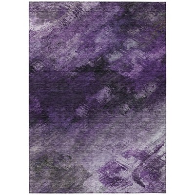 Purple Eggplant And Lavender Abstract Washable Indoor Outdoor Area Rug