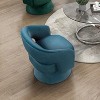 Okak Luxury 360 Degree Accent Swivel Chair with Comfy Velvet Upholstery Solid Wood Stylish Armchair for Living Room Office Lounge - 2 of 4