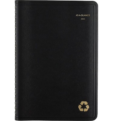 AT-A-GLANCE 2022 5" x 8" Weekly & Monthly Planner Recycled Black 70-100G-05-22