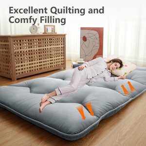 Twin Size Black Japanese Futon Floor Mattress – Roll-Up Sleeping Bed for Adults & Kids, Perfect for Camping Trips & Guest Rooms - 1 of 4