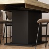 FUFU&GAGA Yellow Home Wood Dining Table Extendable Table Black Base - 4 of 4