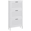 RISOKEYS Narrow Shoe Storage Cabinet for Entryway with 3 Flip Drawers, Slim Shoe Rack Organizer with Louvered Doors for 6 Pairs of Shoes, White - 4 of 4
