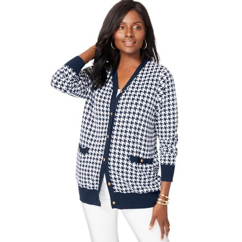 Plus size navy cardigan sweater sale