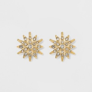Pave Star Button Earrings - A New Day Gold, Women