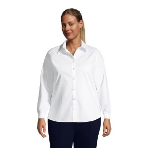 Lands' End Women's No Iron Supima Cotton Long Sleeve Shirt - 1 of 3