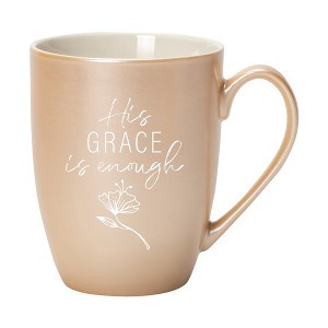 Elanze Designs His Grace Is Enough Pearlescent Sand 10 ounce New Bone China Coffee Cup Mug - 1 of 4