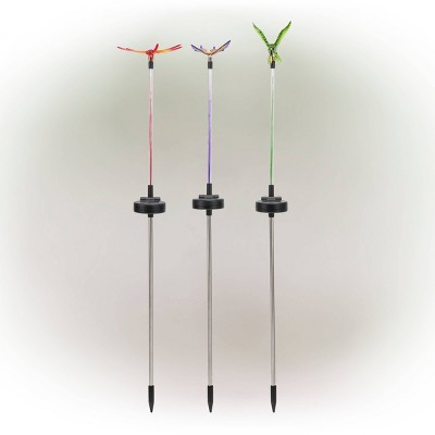 3pc Butterfly, Hummingbird, Dragonfly Solar Stakes: Alpine Corporation, Outdoor LED Decor, 4 of 12