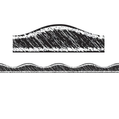 Ashley Productions Magnetic Border, Black Scribble Chalk, 12' (Pack of 6)
