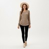 Anna-Kaci Women's Long Sleeve V-Neck Top with Side Drawstring Ruched Hem - 3 of 4