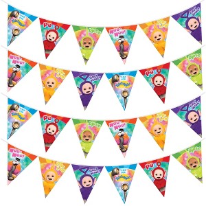 Treasures Gifted Teletubbies Pennant Banners - Pre-strung Triangle Pennant Banners - Teletubbies Birthday Party Decorations - 1 of 4