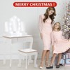 Kids Vanity Table and Chair Set with Light, Girls Vanity with Mirror, Drawer and Pretend Playset - 3 of 4