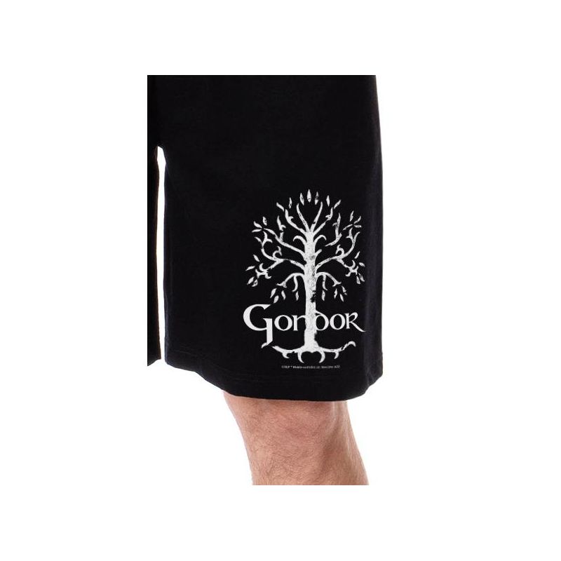 The Lord Of The Rings Mens' Gondor White Tree Sleep Pajama Shorts Black, 2 of 4