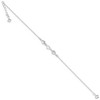 Black Bow Jewelry Sterling Silver Polished Hearts Anklet, 9-10 Inch - 2 of 4