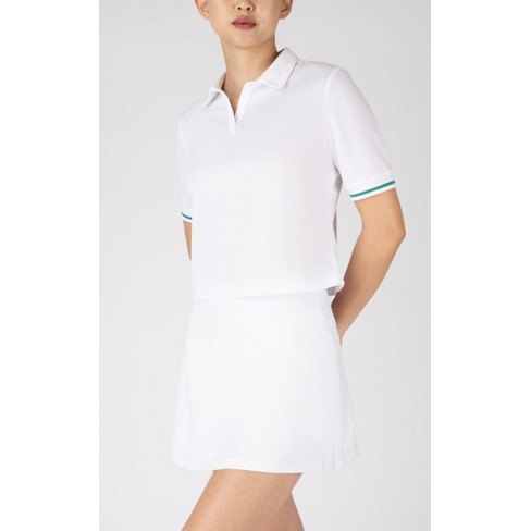 90 Degree By Reflex Womens Dynamic Pique Polo Tee - White - Small