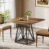 Lantine Square Dining Table for 4, 35.4-Inch Small Dining Table with Metal Base for Dining Room, Small Space, Apartment, Rustic Brown & Black - 3 of 4