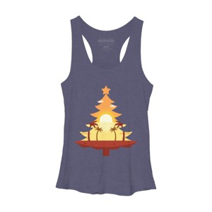 Women's Design By Humans Christmas in July Tree Sunset By destiny29 Racerback Tank Top - 1 of 3