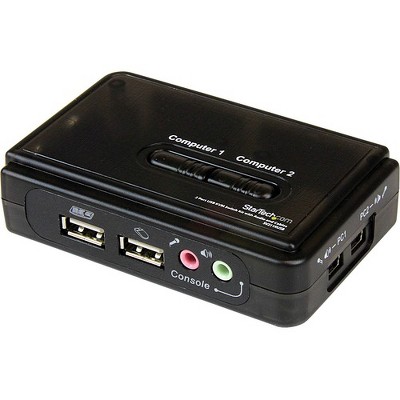 StarTech.com 2 Port USB KVM Kit with Cables and Audio Switching - KVM / audio switch - USB - 2 ports - 1 local user - 2 x 1 - 2 x HD-15 Video/USB