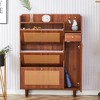 Vynxaria Brown Minimalist Shoe Cabinet with Multi-Layer Drawers - 3 of 4